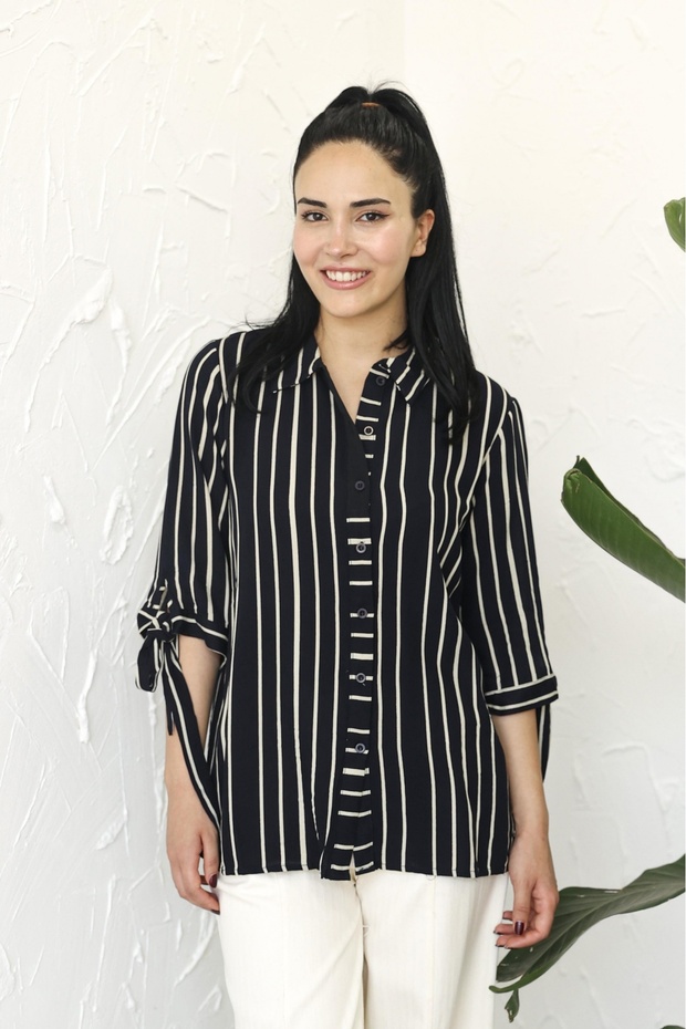 Pera Lacivert Gömlek - 1