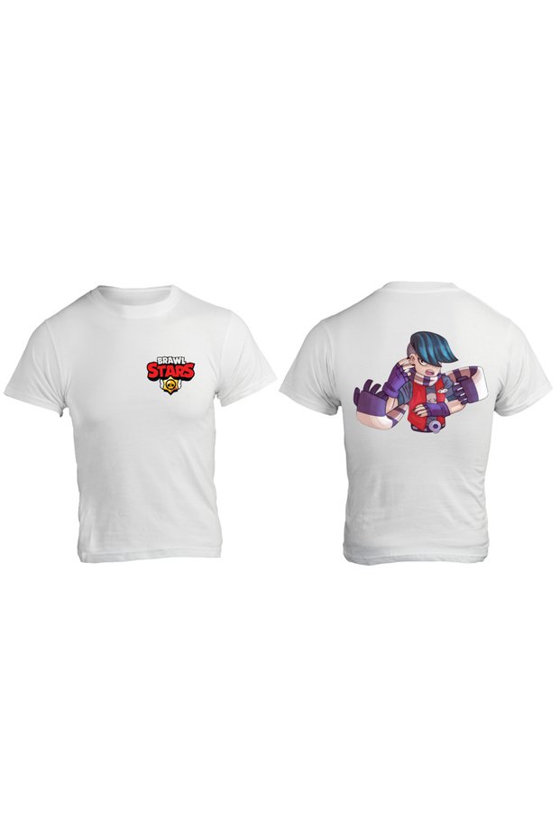 Brawl Stars Edgar Front and Back Printed Kids Adult White T-Shirt Unisex T-Shirt