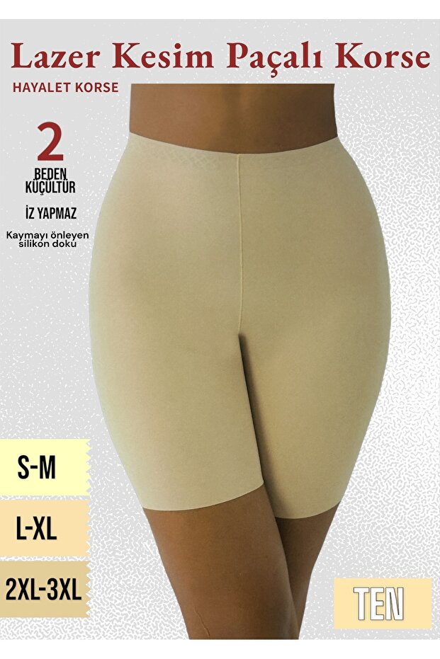 Laser Cut invisible corset with leg openings reduces the size of the stomach, waist, and hips by two sizes.