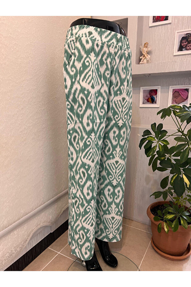 بنطلون منقوش من القطن الممشط - 2