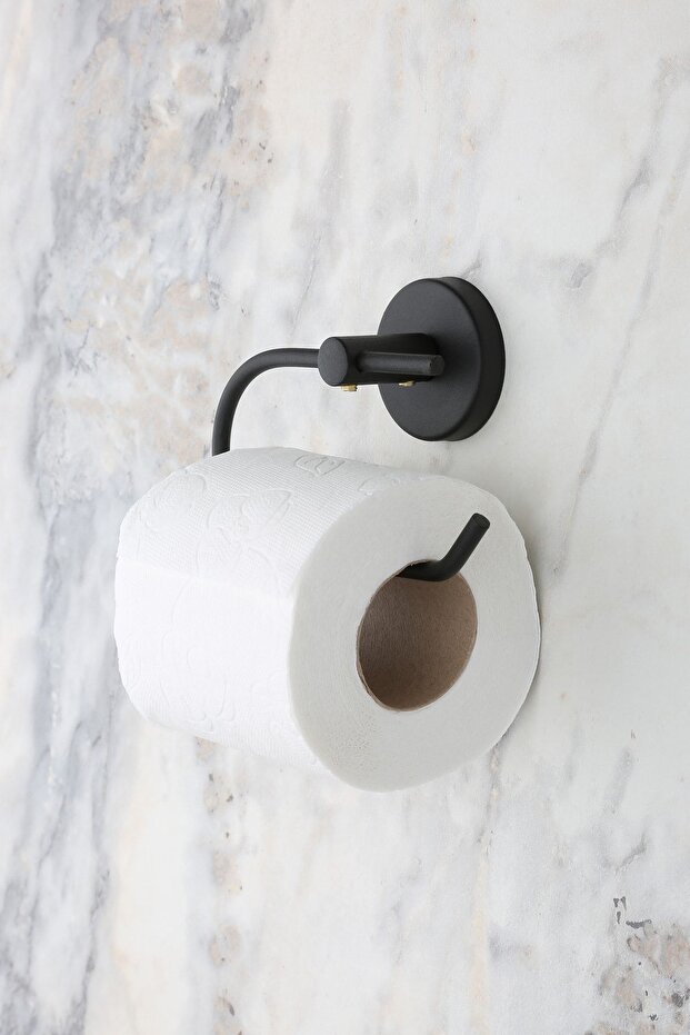 Toilet Paper Holder Without Cover, WC Paper Holder - Matte Black