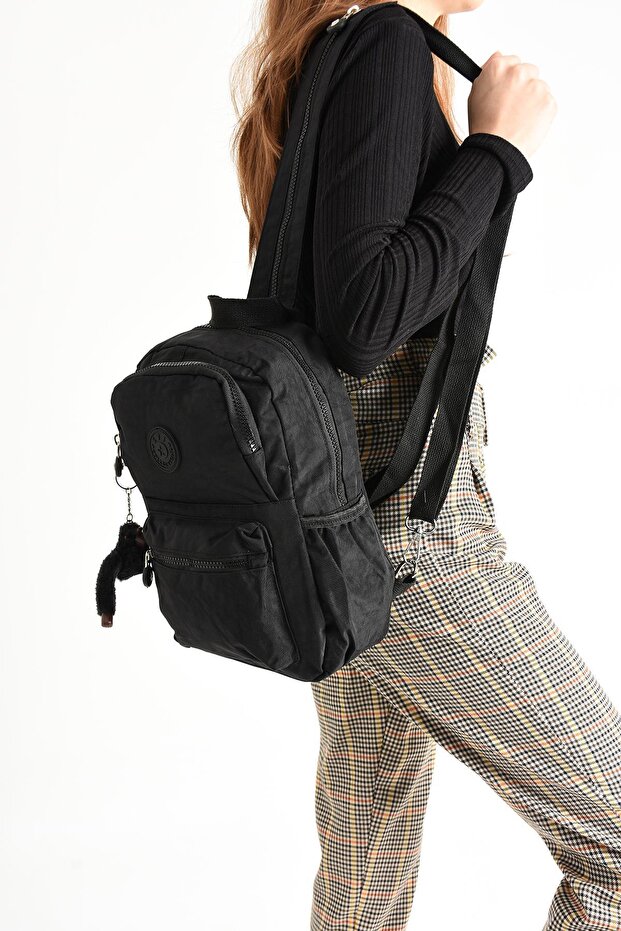 Both Back and Chest Sports Bag for Young Women, Black (Model: 571-8C)
