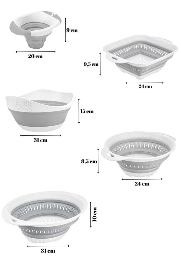 Accordion Folding Strainer Set of 5 - Folding Dowry Set - 5