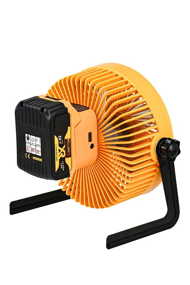 Şarjlı - USB Girişli (Araçlara Uyumlu) - Kablolu Vantilatör Masaüstü 8 İnc Pervane Fan 4 Kademeli - 5