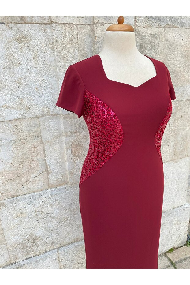 PAYETLİ KALEM ELBİSE - 3