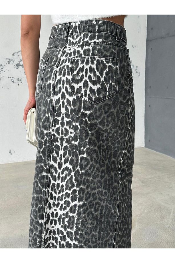 LEOPAR DESENLİ MAXİ ETEK - 8
