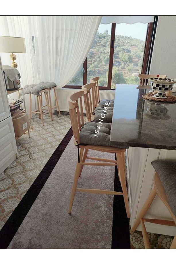 Kırlangıç Yıldız Bar Sandalye Ham Ahşap 1 ADET - 3