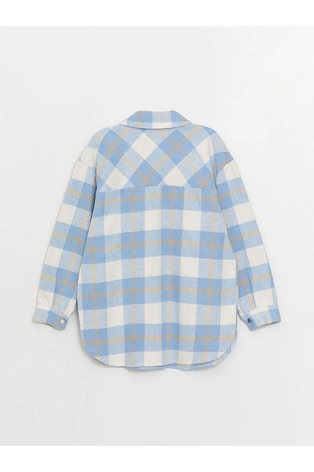 LCW Modest Ekose Uzun Kollu Oversize Kadın Oduncu Gömlek Ceket - 4