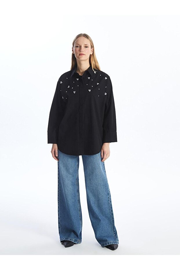 LCW Modest Taş Baskılı Kadın Gömlek Tunik - 3