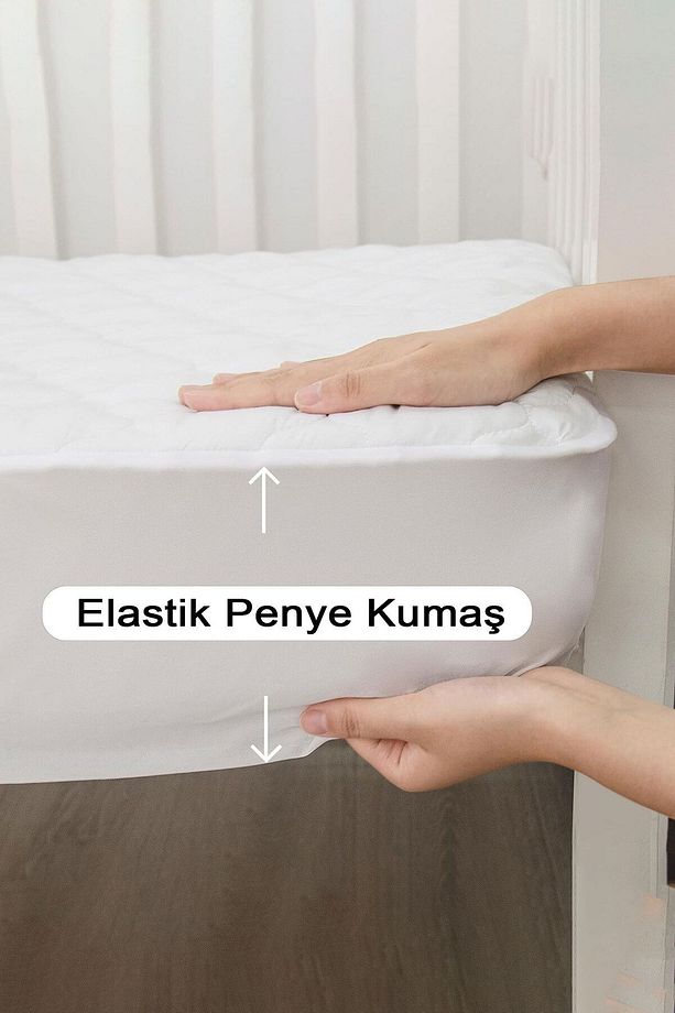 %100 Pamuklu | Kapitone Sıvı Geçirmez Yatak Alezi | Ful Kenar, Tek, Çift Kişilik Yatak Koruyucu Alez - 4
