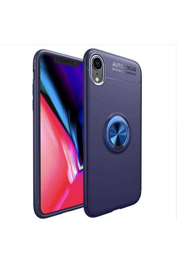 غطاء سيليكون متوافق مع هاتف Iphone Xr 6.1 مع حامل حلقي قابل للدوران