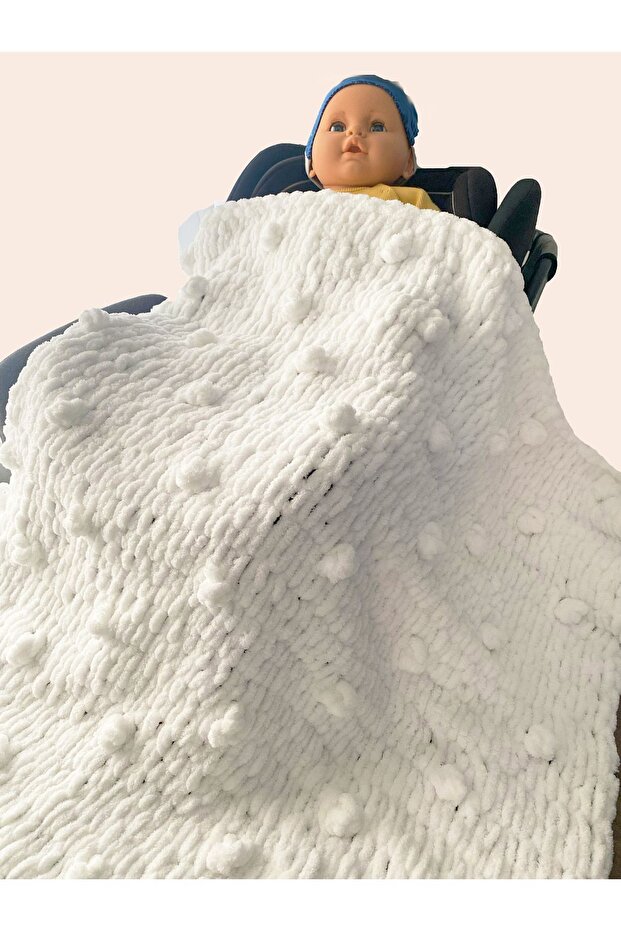 Puffy El Örgüsü Bebek Battaniyesi - 1
