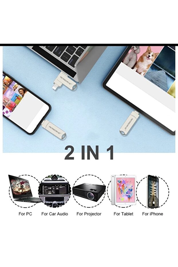 128gb.iphone Lightning Ve Usb 3.0 Usb Flash Bellek Otg Çift Girişli Metal Sağlam Orginal - 3