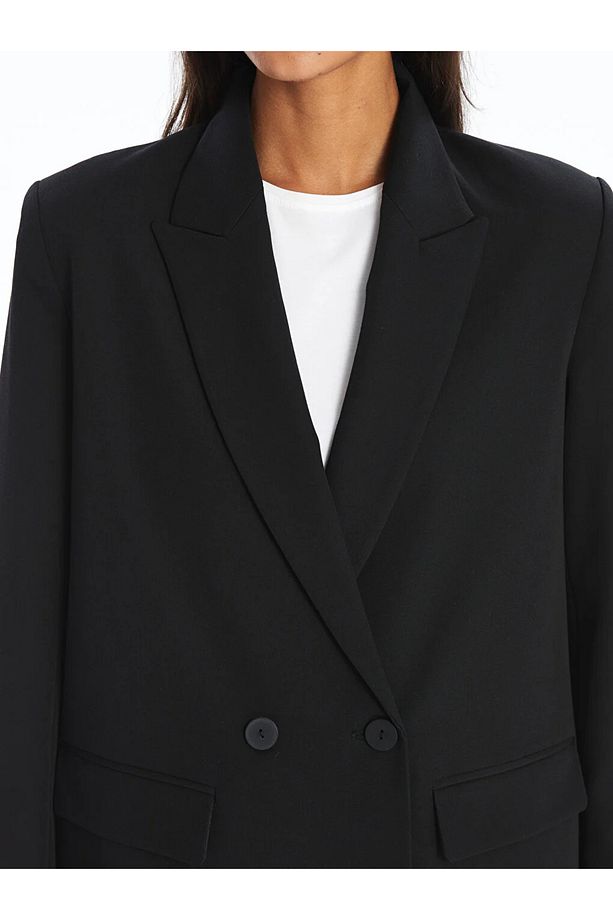 LCW Modest Düz Uzun Kollu Kadın Blazer Ceket - 2