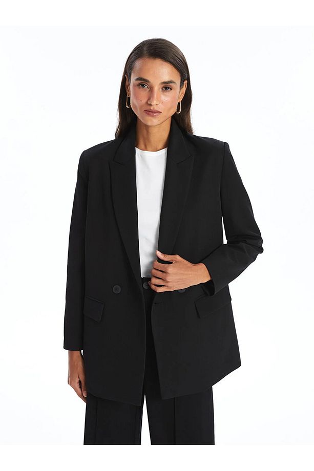 LCW Modest Düz Uzun Kollu Kadın Blazer Ceket - 1