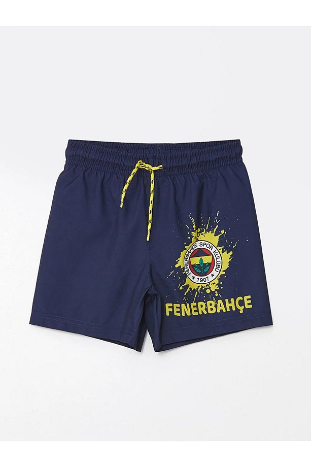 LCW Kids Beli Lastikli Fenerbahçe Baskılı Erkek Çocuk Deniz Şortu - 1