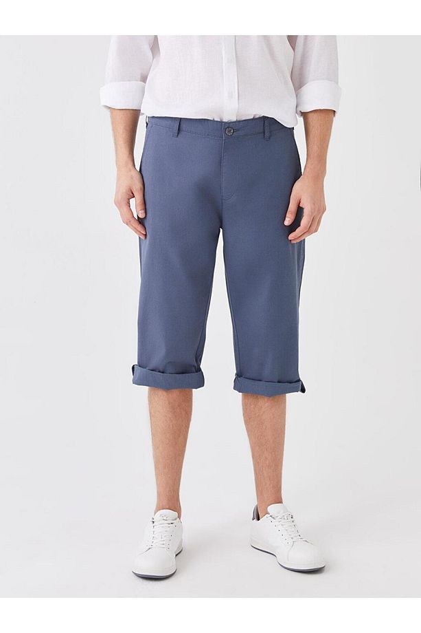 LCWAIKIKI Basic Standart Kalıp Gabardin Erkek Roller Şort - 4