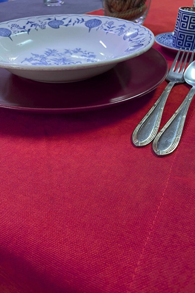 Barcelona Red Velvet Rectangular Runner - 5