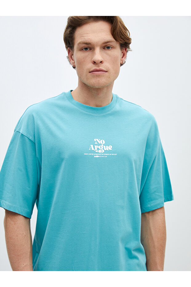 Crew Neck Short Sleeve Printed Combed Cotton Men's T-Shirt