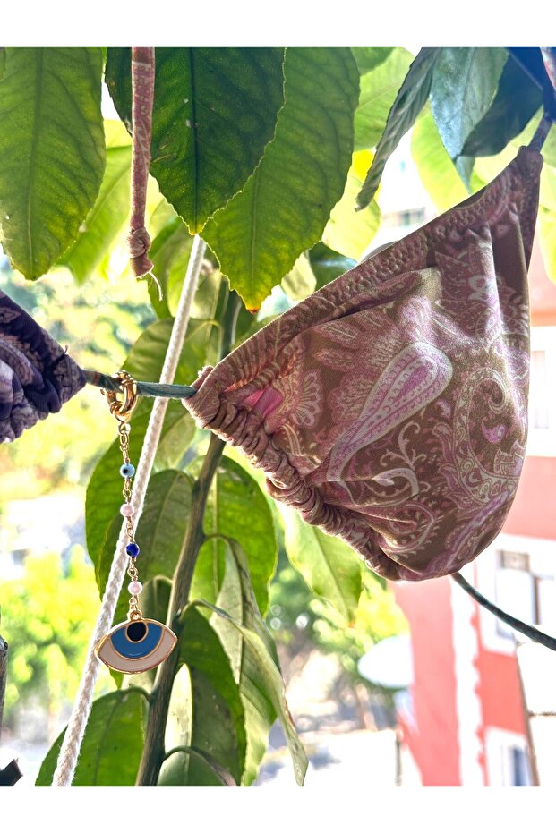 طقم بيكيني منقوش باللون الأزرق - 3