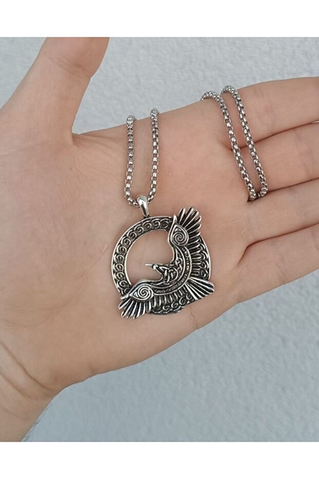 Viking Eagle Raven Mythology Necklace