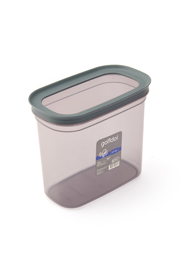 حاوية طعام مستطيلة باللون الرمادي سعة 2.1 لتر من فينتو - 1