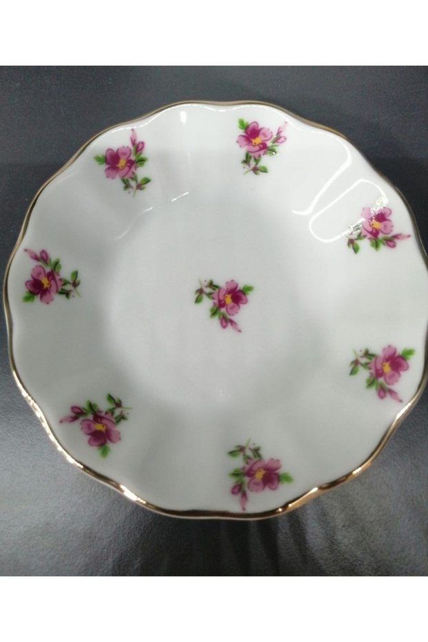 Porcelain 12-Piece Pink Flower Tea Plate 11 Cm (12 PIECES)