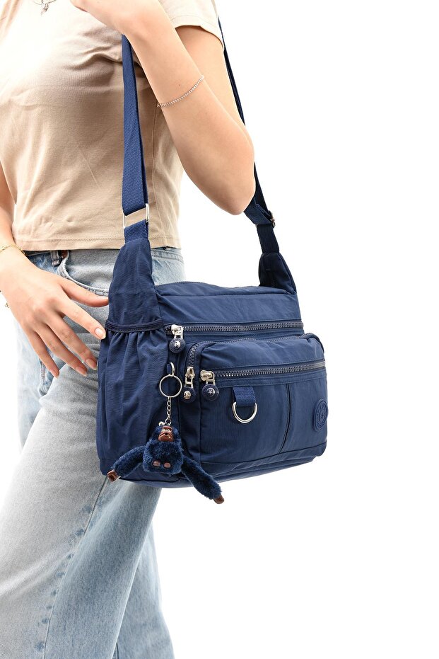 Cross Strap Ultra Light Multi-Pocket Shoulder Bag Navy Blue (Model: 571-6D)