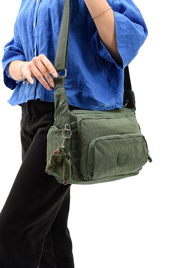 Crossbody Ultra Light Multi-Pocket Shoulder Bag Green (Model: 571-6g)