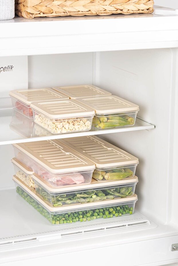 Freshbox Set of 4 - Cream Storage Container Suitable for Microwave and Diffraction - 5