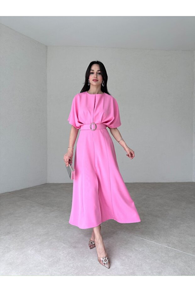 Belt Detail Midi Dress