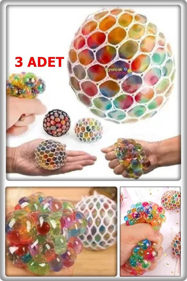 3 Adet Beyin Şekilli Stres Topu Oyuncak Rahatlatıcı Slaym Beyin Slime Stres Topu Beyincik - 1