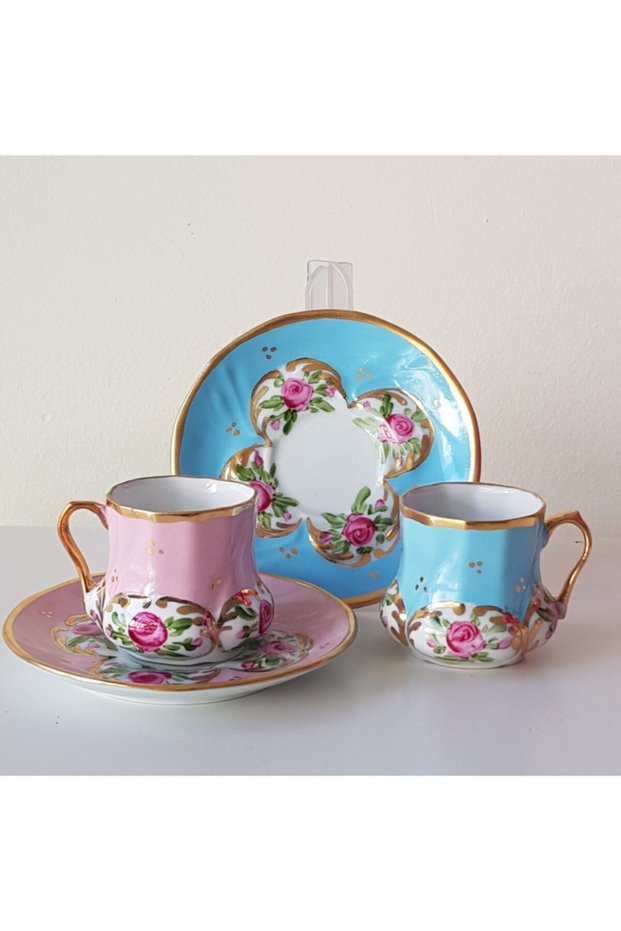 Saray Porcelain Hand Painting Set of 2 Cups