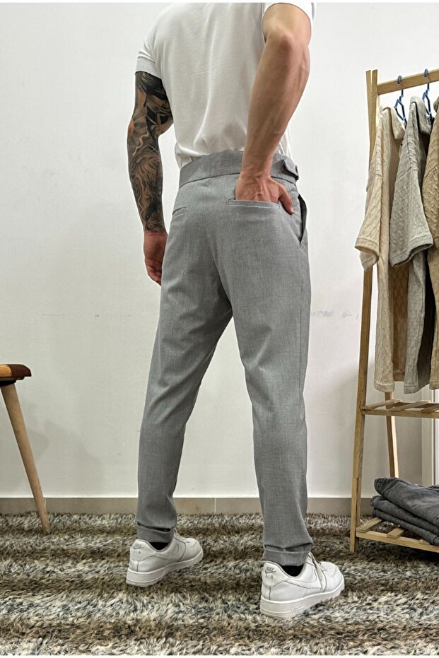 بنطلون قماش مطوي - 4