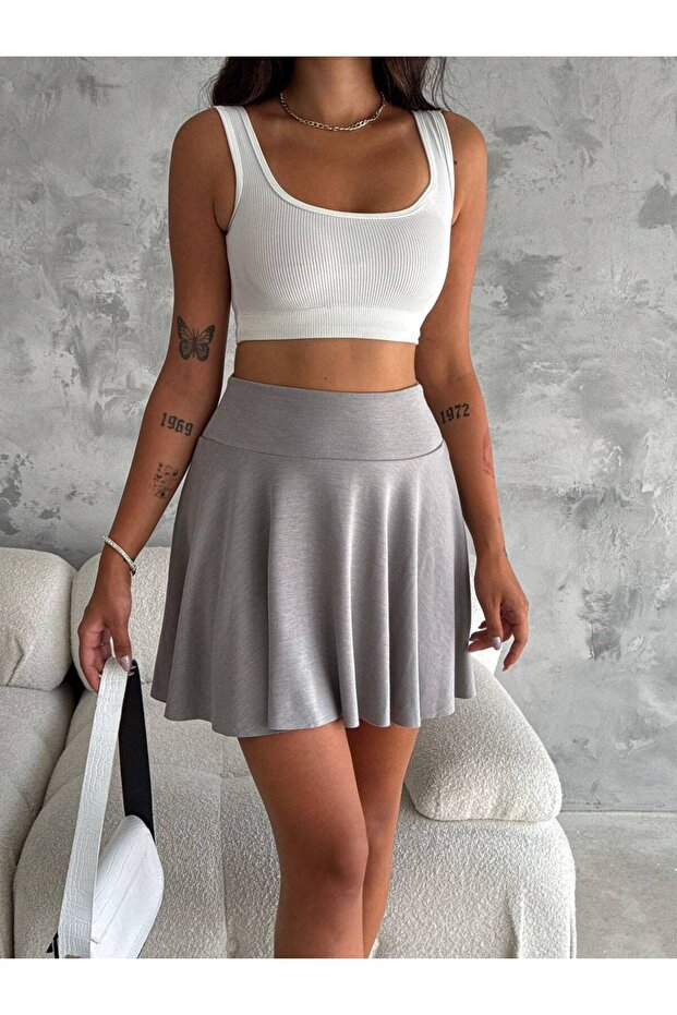 Fusta Mini Basic - Tesatura Modala - 1