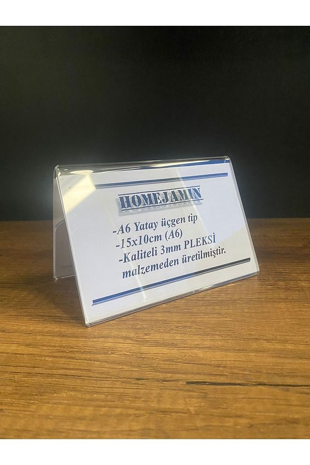 A6 Yatay Üçgen Piramit A Tip Şeffaf Pleksi Föylük Fiyatlık Menü Broşür Etiket 5 Adet (15X10) Cm - 3