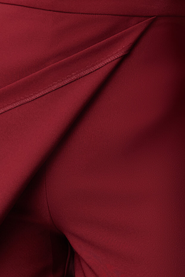 Bordo Kruvaze Dokuma Şort Etek TWOAW20SR0072 Şort & Bermuda TWOAW20SR0072 - 5