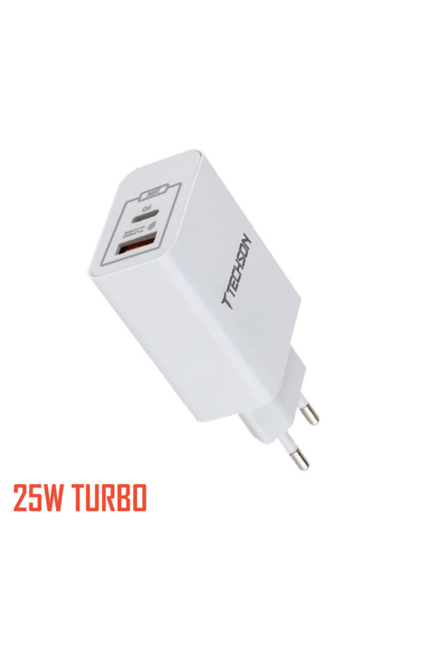 Techson T11-UC25 25W PD USB Ultra Turbo Fast Hızlı Qualcomm Quick Charge 3.0 Şarj Başlık Kafa - 1