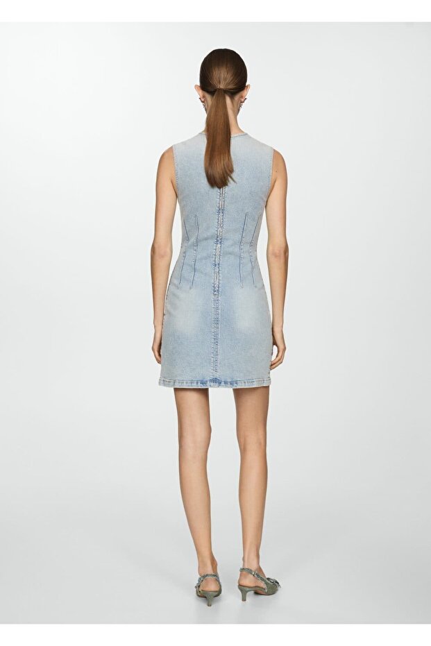 Kısa denim elbise - 4