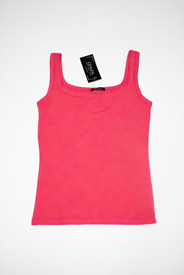 Square Collar Thick Strap Bodysuit - 1