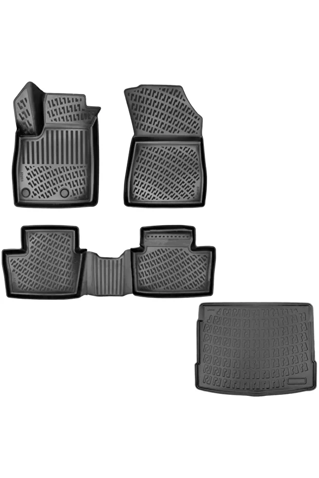 Citroen Berlingo 2007 Model 3D Havuzlu Paspas ve Bagaj Havuzu Set - 1