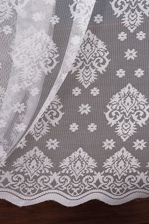 Ekru Damaks Desen Örme Tül Perde 350x250cm (1/3) Sık Pile Elısıon00981 - 5