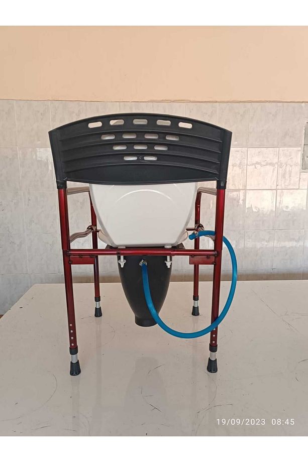 Taharet Musluklu Hasta Wc Sandalye Klozet Direk Wc Tuvalete Seyyar Sandalye Kolay Katlanır - 8