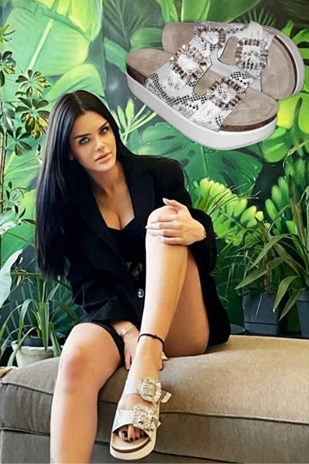 Yılan Derisi Platform Terlik - 1