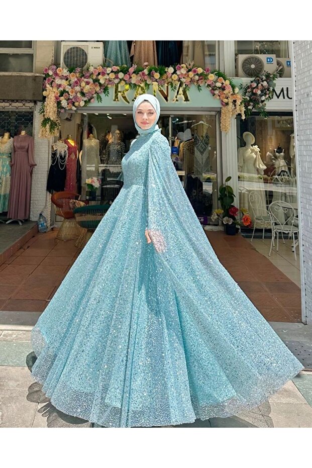 Mavi Tesettür Abiye - 2