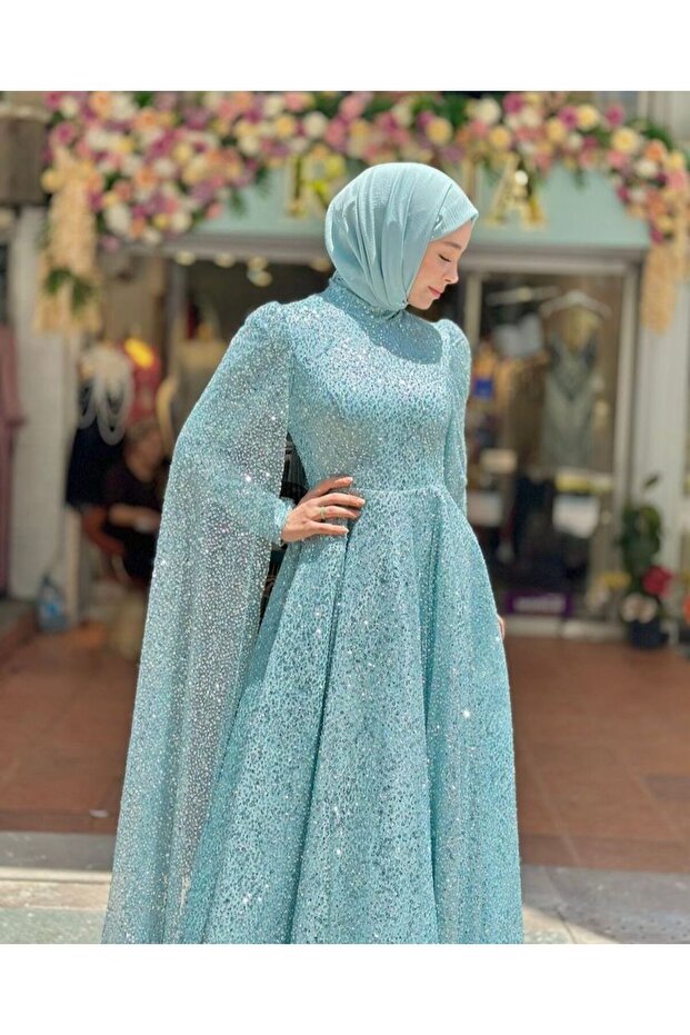 Mavi Tesettür Abiye - 7