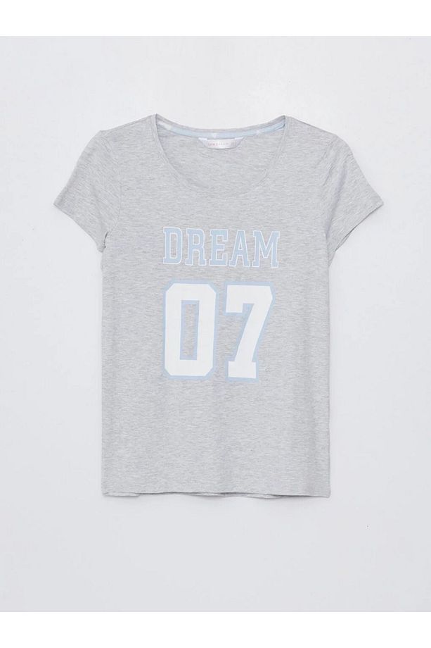 LCW DREAM Bisiklet Yaka Baskılı Kısa Kollu Kadın Şortlu Pijama Takımı - 7