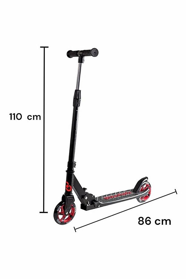 Kaliteli Kırmızı Çocuk Scooter Katlanabilir 2 Teker (8 Yaş ve Üzeri) Max 100 Kadar Taşır - 2