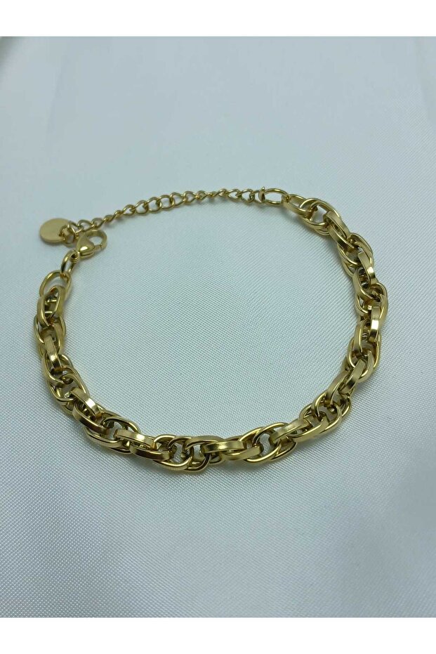 ÇELİK ÖRME MODEL GOLD BİLEKLİK - 1