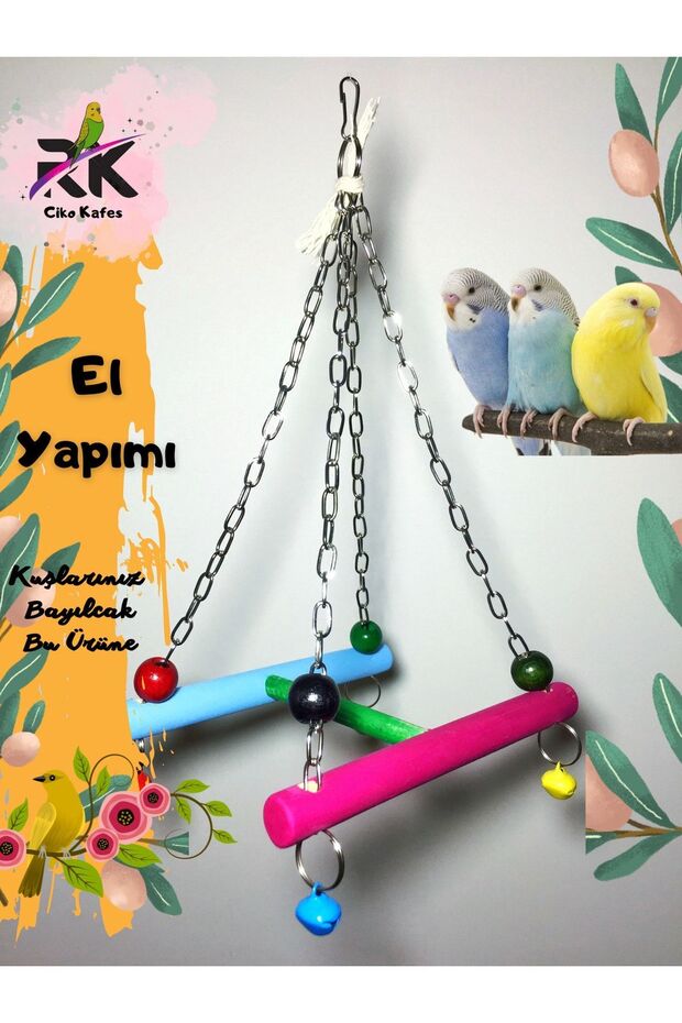 Colorful Swing with Chain for Birds